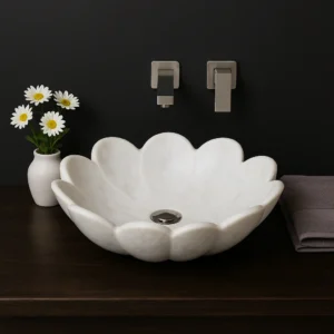 Flower-Shaped Countertop Marble Sink - Image 5