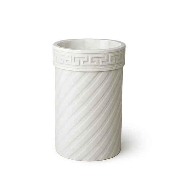 Hand-Carved Patterned Marble Sink 34