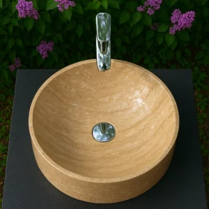 Marble Sink – Cylindrical Round Stone - Image 4