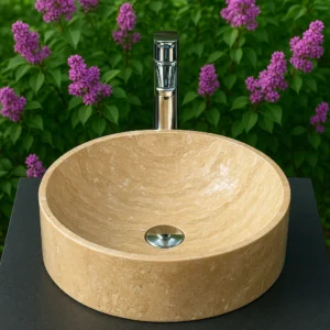 Marble Sink – Cylindrical Round Stone - Image 6