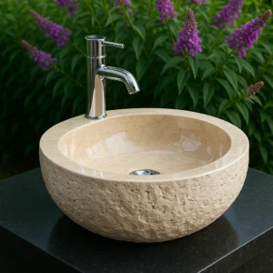 Handmade Marble Sink – Natural Stone Look - Image 3