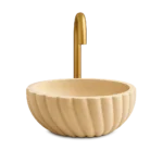 Handmade-Marble-Sink-–-Round-Spiral-Fluted-Stone