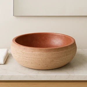 Handmade Marble Sink – Textured Exterior - Image 4