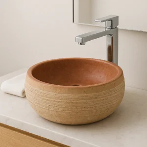 Handmade Marble Sink – Textured Exterior - Image 3