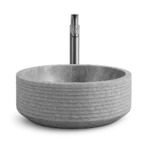 Handmade Marble Sink – Textured Round Design