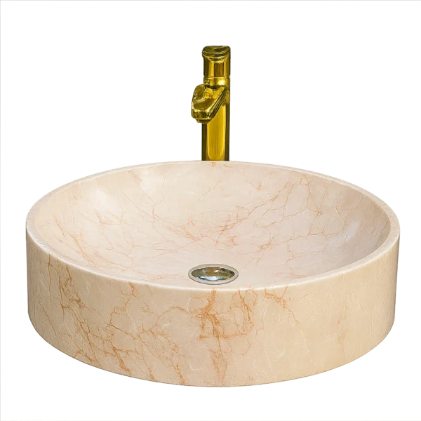 Marble Sink – Cylindrical Round Stone (2)