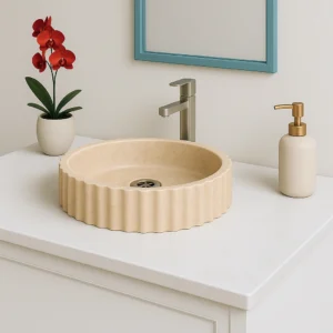 Marble Sink – Fluted Edge Basin - Image 3