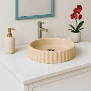 Marble Sink – Fluted Edge Basin - Image 4