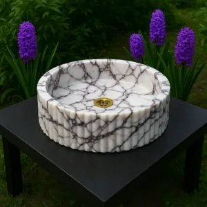 Marble Sink – Fluted Round - Image 3