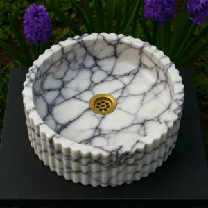 Marble Sink – Fluted Round - Image 6