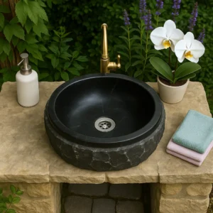 Marble Sink – Natural Chiseled Basin - Image 3