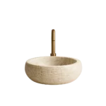 Marble Sink – Round Textured Stone Basin