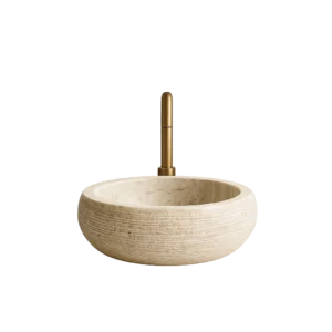 Marble Sink – Round Textured Stone Basin
