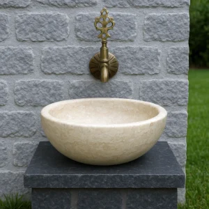 Outdoor Round Marble Sink - Image 4