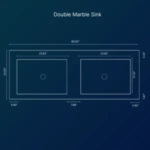 Double Marble Sink – Modern Bathroom Vanity with Twin Basins - Image 8