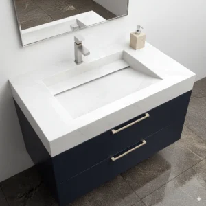 Countertop Marble Sink with Integrated Slope Basin - Image 3