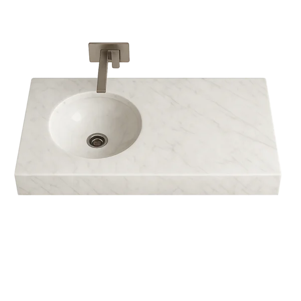 Countertop Marble Sink with Round Basin