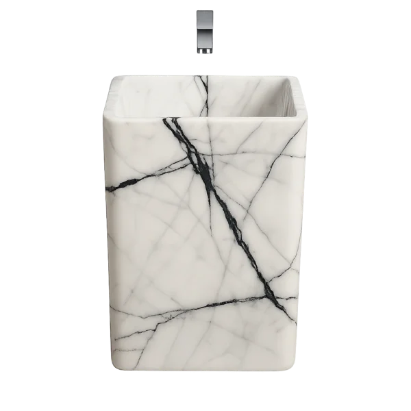 Freestanding Marble Pedestal Sink – Modern Luxury Bathroom Basin