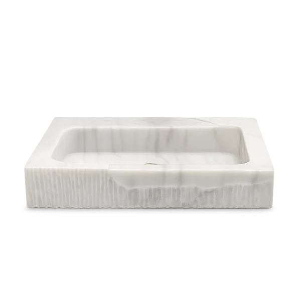 Handcrafted Modern Marble Sink with Natural Textured Surface