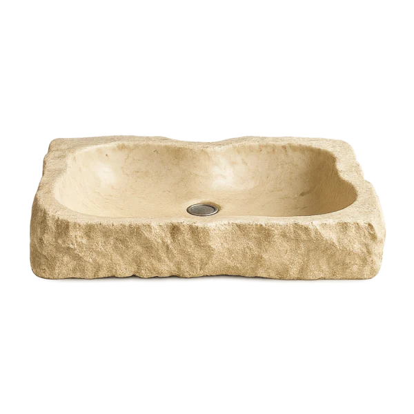 Handcrafted Organic Marble Sink with Natural Edge Design