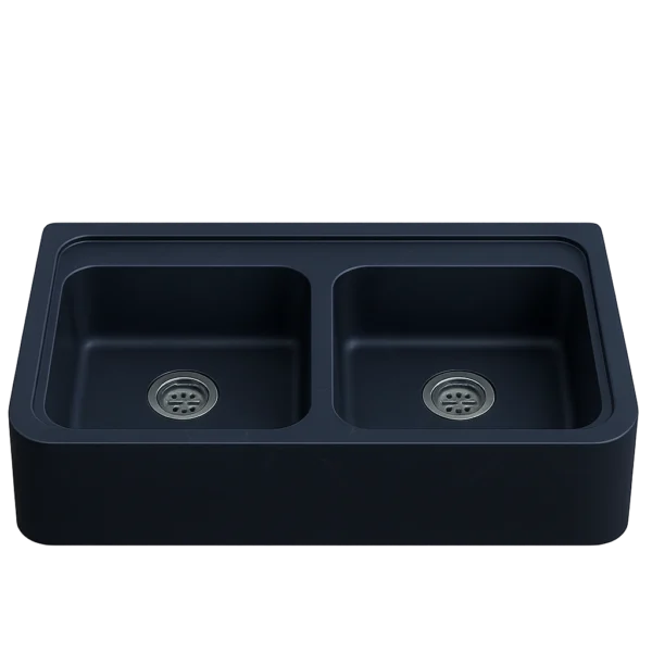 Modern Double Bowl Handcrafted Marble Sink