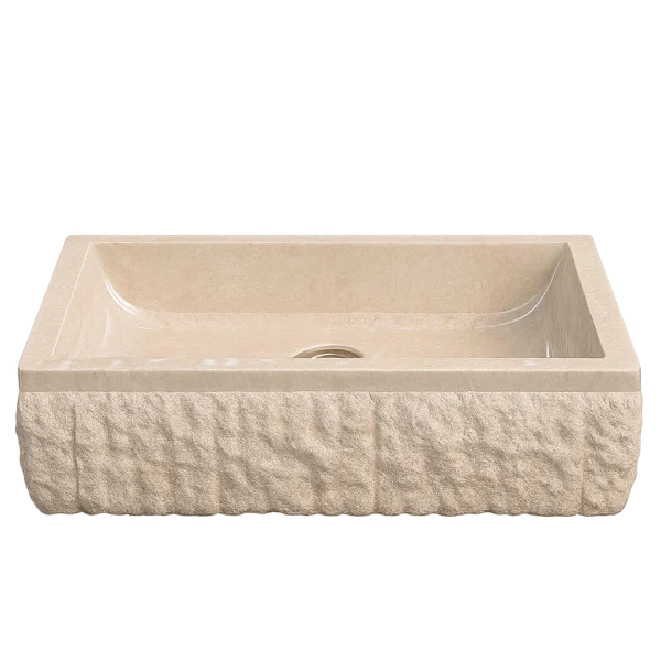 Modern Marble Sink with Natural Textured Surface