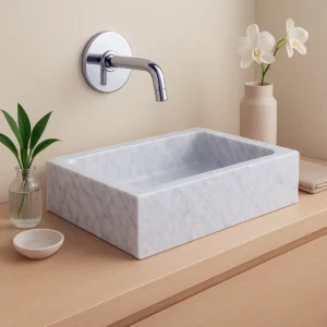 Modern Rectangular Marble Basin - Image 5