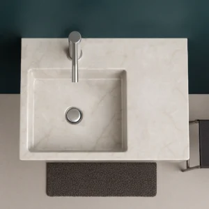 Wall-Mounted Marble Sink – Rectangular Handmade Stone Basin for Bathroom Vanity - Image 3