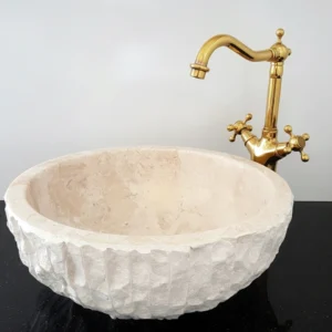 Chiseled Texture Marble Basin - Image 5