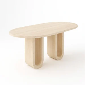 Architectural Vaulted Travertine Table - Image 4
