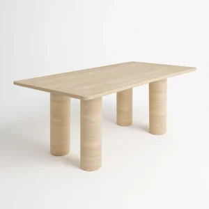 Quadra Cubic Form Travertine Dining Table - Image 4
