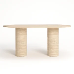 Velo Oval Travertine Dining Table