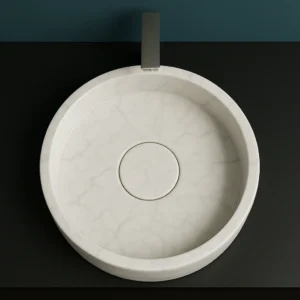 Minimalist Round Marble Vessel Sink - Image 4